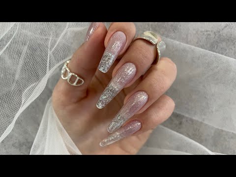 Видео: Наращивание ногтей на верхние формы / Арочный миндаль / Аквариумный дизайн / Маникюр себе