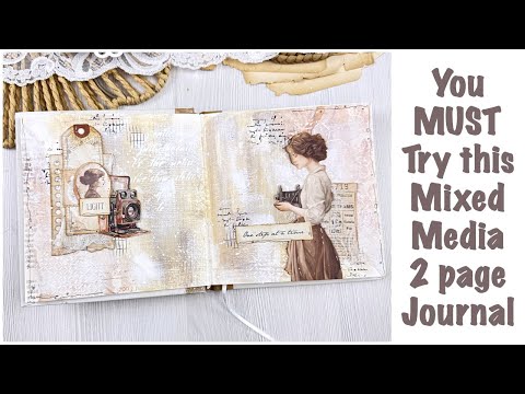 Видео: Выполните следующие шаги для двухстраничного журнала в смешанной технике.