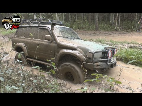 Видео: Сидим в луже! офф роад toyota land cruiser 80, уаз буханка и jeep grand cherokee на бездорожье