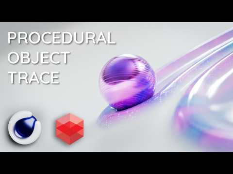 Видео: Procedural Trace after the Object | Процедурный След на поверхности | [C4D + Redshift]