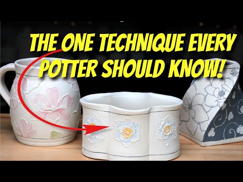 Видео: Декорирование переработанной глиной — простой способ создания объемных рисунков на керамических и...