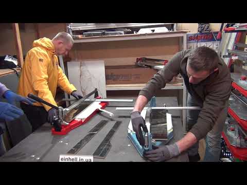 Видео: Порівняння БАТЛ ручних плиткорізів на довжину 60-80 см. Сравнение ручных плиткорезов в работе