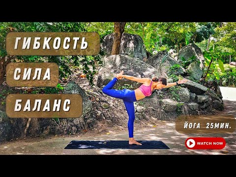 Видео: ЙОГА ДЛЯ СИЛЫ, ГИБКОСТИ И БАЛАНСА. 25 МИНУТ.