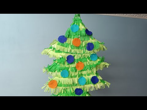 Видео: Новогодняя поделка  ёлочка пенията