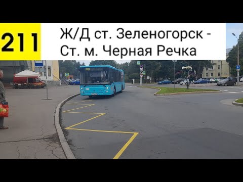 Видео: Автобус 211. Ж/Д ст. Зеленогорск - Ст. м. Черная Речка