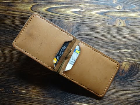 Видео: Работа с кожей. Зажим для денег. Leather money clip