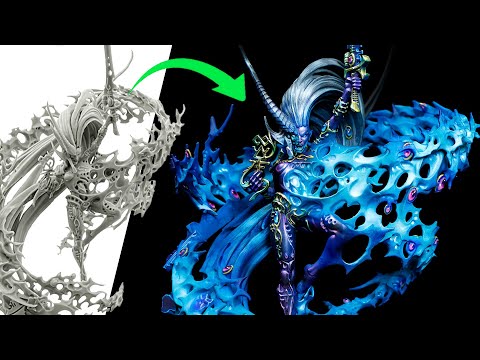 Видео: Как раскрасить АВАТАРА ИННЕАДА, ЭЛЬДАРСКОГО БОГА МЕРТВЫХ | WARHAMMER