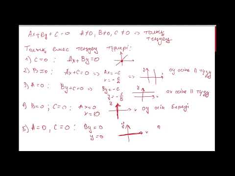 Видео: Түзудің жазықтықтағы әртүрлі теңдеулері. 1-ші бөлім