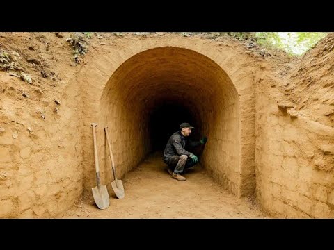 Видео: Строим тёплую и уютную землянку для выживания. Бревенчатый домик, тайная пещера, зимний бушкрафт