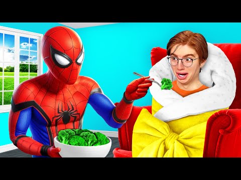 Видео: ЧЕЛОВЕК ПАУК Стал Нашей НЯНЕЙ на 24 ЧАСА !