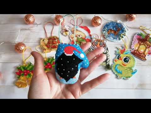 Видео: Моя коллекция вышитых новогодних игрушек 2021🎄🎅🤶☃️❤️/ 80 штук! 😅