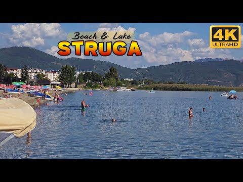 Видео: STRUGA *Beach & Lake* Macedonia (Summer 2025) 【4K WALK TOUR】 🚶‍♂️ На плажа во СТРУГА, Македонија