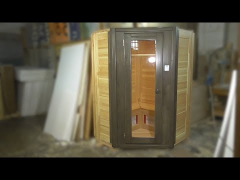 Видео: Видеообзор двухместной кедровой ик-сауны встроенной в помещение сложной конфигурации
