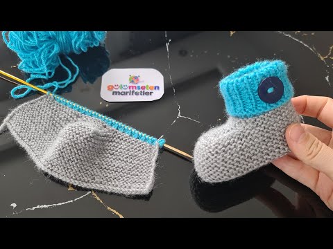 Видео: Детские носки легко вязать двумя спицами.