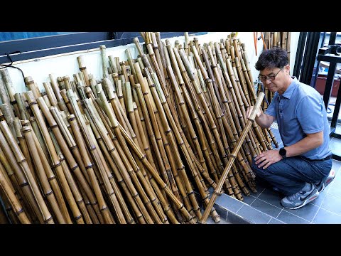 Видео: процесс изготовления длинных бамбуковых флейт. Корейские традиционные музыкальные инструменты