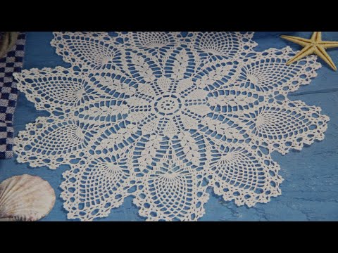 Видео: ПРОСТАЯ ВОЗДУШНАЯ САЛФЕТКА с АНАНАСАМИ и колосками. Свяжем вместе! СХЕМА. Часть вторая.