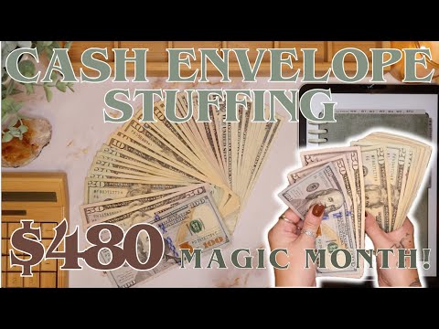 Видео: Наполнение конверта наличными на 480 долларов | ВОЛШЕБНАЯ зарплата за месяц, октябрь №5! | Бюджет...