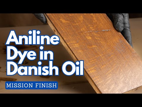 Видео: Анилиновый краситель в датском масле для темной отделки древесины / липкого финишного покрытия, а...