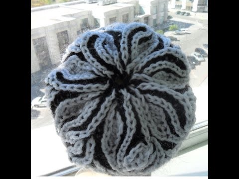 Видео: Шапка спицами" Бриошь "часть 3 (завершение) brioche hat» (Шапка #13)