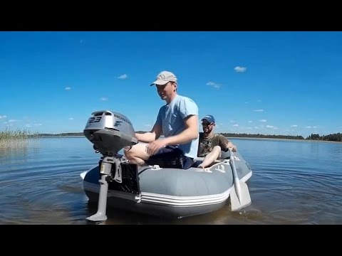 Видео: Бензиновый мотор honda bf 2.3 на навесном транце! Тестируем...