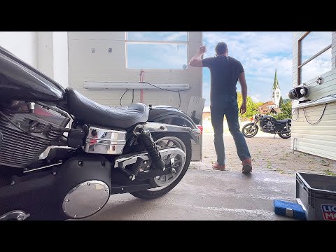 Видео: Harley Davidson Dyna восстановление и покраска крыла из балончика в гараже HD Харлей Дайна