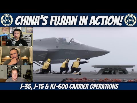 Видео: Китайские авианосцы «Фуцзянь»: J-35, J-15 и KJ-600 | Реакция пилотов-истребителей ВМС США