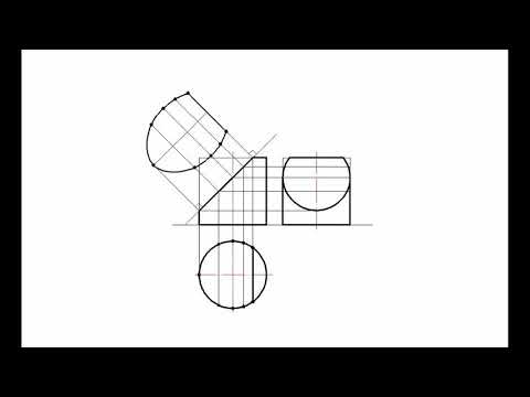 Видео: Построение усеченного цилиндра с сечением в натуральную величину