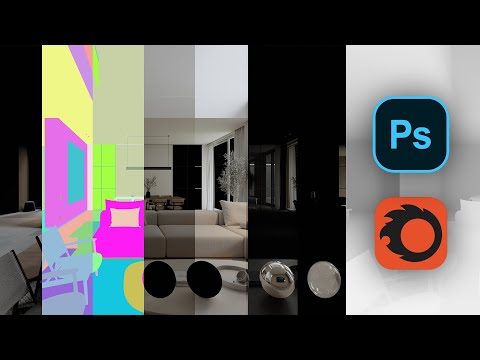 Видео: Как работать с Render Elements из Corona Renderer в Adobe Photoshop?