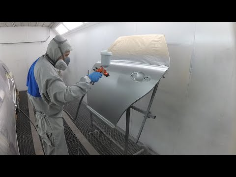 Видео: Покраска серебром в стык и переход. Переход по лаку. Sagola 3300 Tech. Toyota финал!