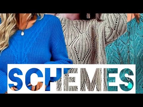 Видео: Схемы вязания на прекрасные свитера. Knitting patterns for beautiful sweaters.