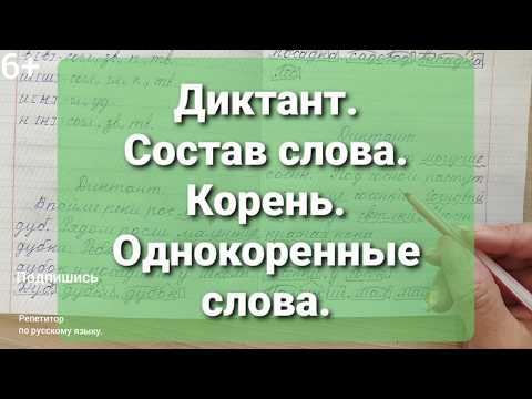 Видео: 6. Диктант. Состав слова. Корень. Однокоренные слова