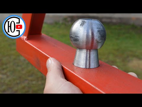 Видео: Фаркоп к минитрактору с подъемом автомобильного прицепа.