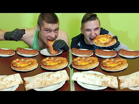 Видео: ПИЦЦА ШАУРМА СЛОЙКА С МЯСОМ КТО БЫСТРЕЕ СЪЕСТ ! ПОЕДАНИЕ МНОГО ЕДЫ НА СКОРОСТЬ