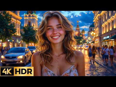 Видео: 🇷🇺 4K HDR Вечерняя МОСКВА. Красивая прогулка по улице Варварка и парку Зарядье.