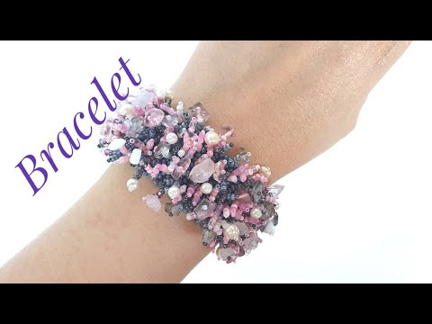 Видео: Bead bracelet/Diy Bracelet/Bracelet/Tutorial/Браслет из бисера в технике КОРАЛЛЫ/Бисерный мех/Сетка