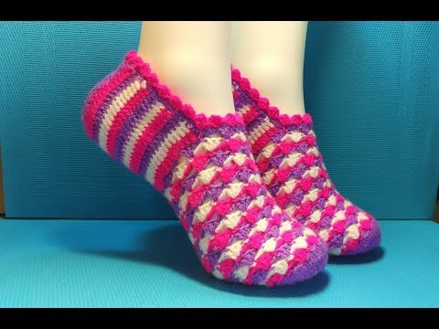 Видео: Вязание крючком. ТАПОЧКИ #275