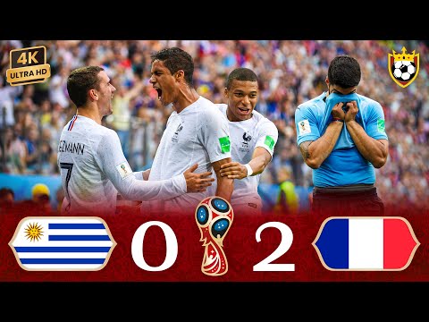 Видео: Мбаппе и Гризманн выбивают Уругвай и Суареса с чемпионата мира 🌟💥🔥 ❯ Уругвай (0-2) Франция ● 4K 🎬