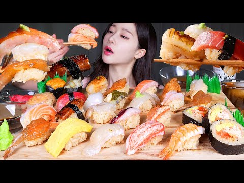 Видео: ASMR MUKBANG | Ассорти Суши Вечеринка 🍣 Тунец, Лосось, Морское ушко, Морской еж, Креветки, Угорь