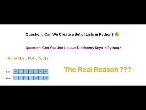 Видео: Python # 0016 # Можем ли мы создать набор списков в Python?