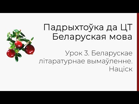 Видео: БЕЛАРУСКАЯ МОВА | ЦТ-2022. Урок 3. Беларускае літаратурнае вымаўленне. Націск