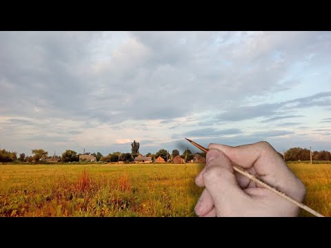 Видео: Нарисовать пейзаж. Рисуем небо как настоящее (полное видео)