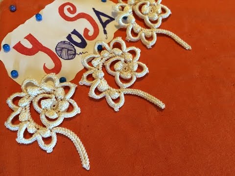 Видео: Ирландское вязание -Свадебное платье учебник 11