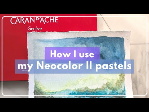 Видео: РИСУЙТЕ СО МНОЙ 🎨 — Полуабстрактный пейзаж с использованием Caran D'Ache Neocolor II 🌺