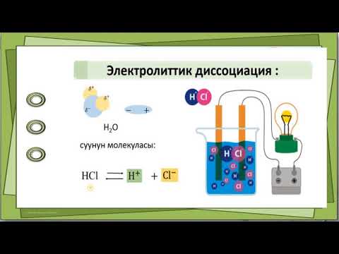 Видео: Электролиттик диссоциация теориясы. Электролиттер жана электролит эместер