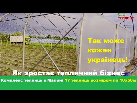 Видео: Промислові теплиці 10х50м Комплекс в Малині зростає