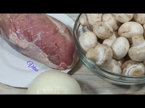 Видео: МЯСО с ГРИБАМИ в сковороде /СВИНИНА с ГРИБАМИ!!!