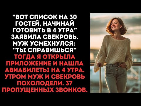 Видео: Вместо плиты в 4 утра я выбрала самолёт. Свекровь и муж остались с голодными гостями