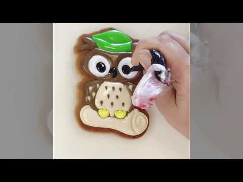 Видео: Роспись пряника «Сова на свитке»  к 1 Сентября [мастер-класс]