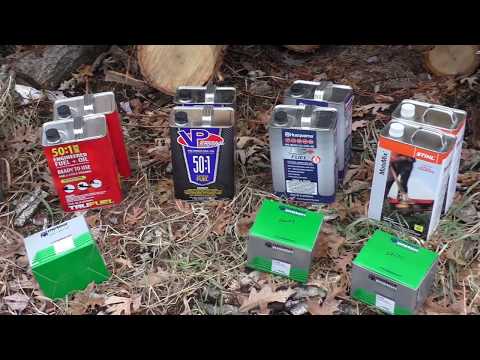 Видео: Тест предварительно смешанного топлива: Stihl, Husqvarna, VP и Tru Fuel 50:1