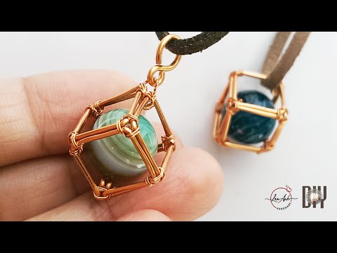 Видео: Кулон Cube - Как обернуть большой камень без отверстий 363